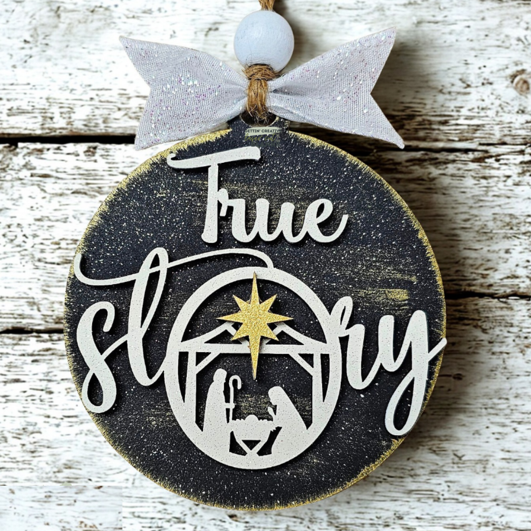 True Story Nativity Ornament Blank