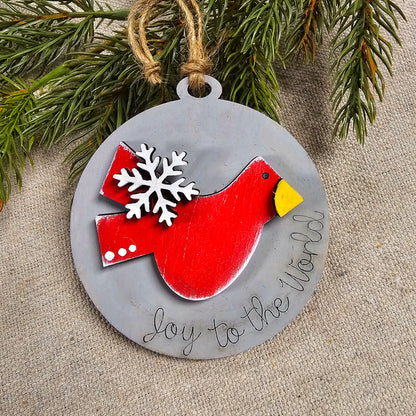 DIY Kit Joy to the World Cardinal Ornament