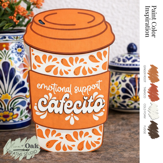 DIY Emotional Support Cafecito Shelf Sign