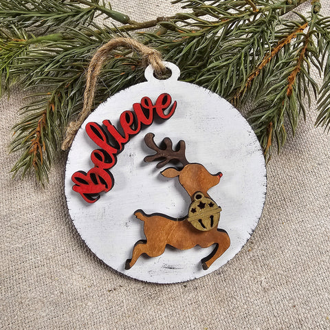 DIY Kit Believe Reindeer Ornament