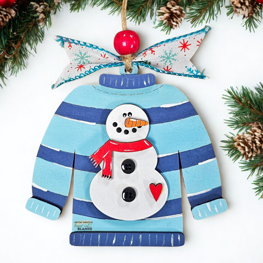 Snowman Sweater Ornament Blank
