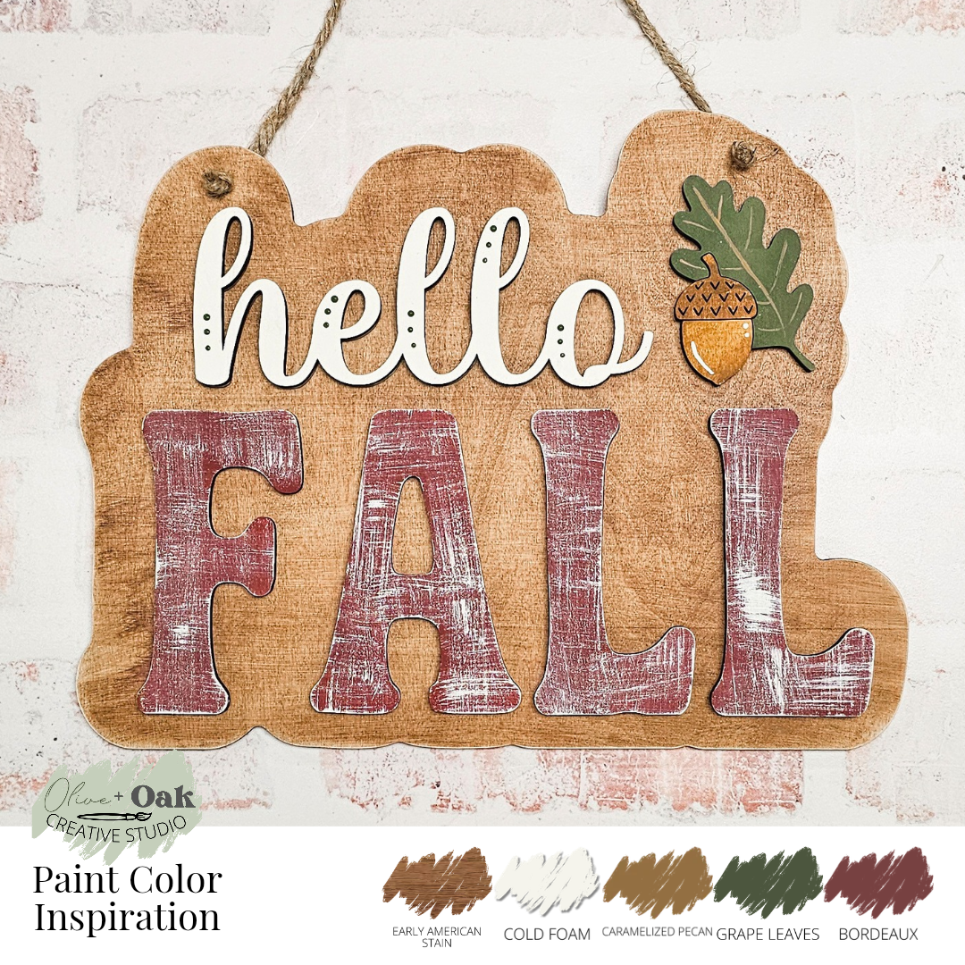DIY Hello Fall Shape Door Hanger