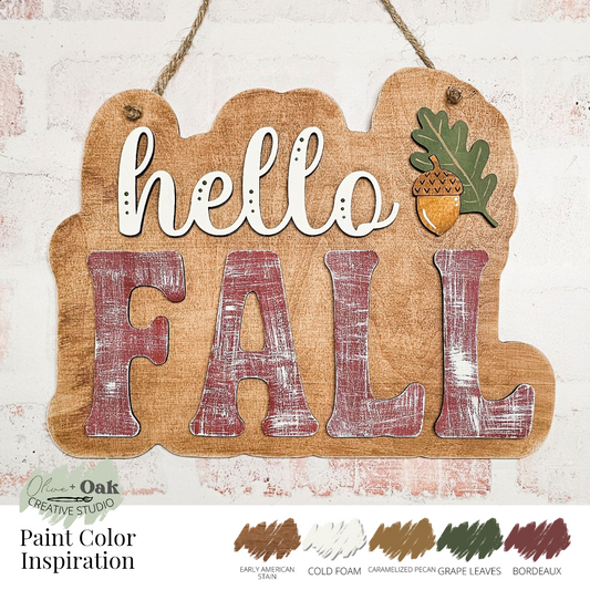 DIY Hello Fall Shape Door Hanger