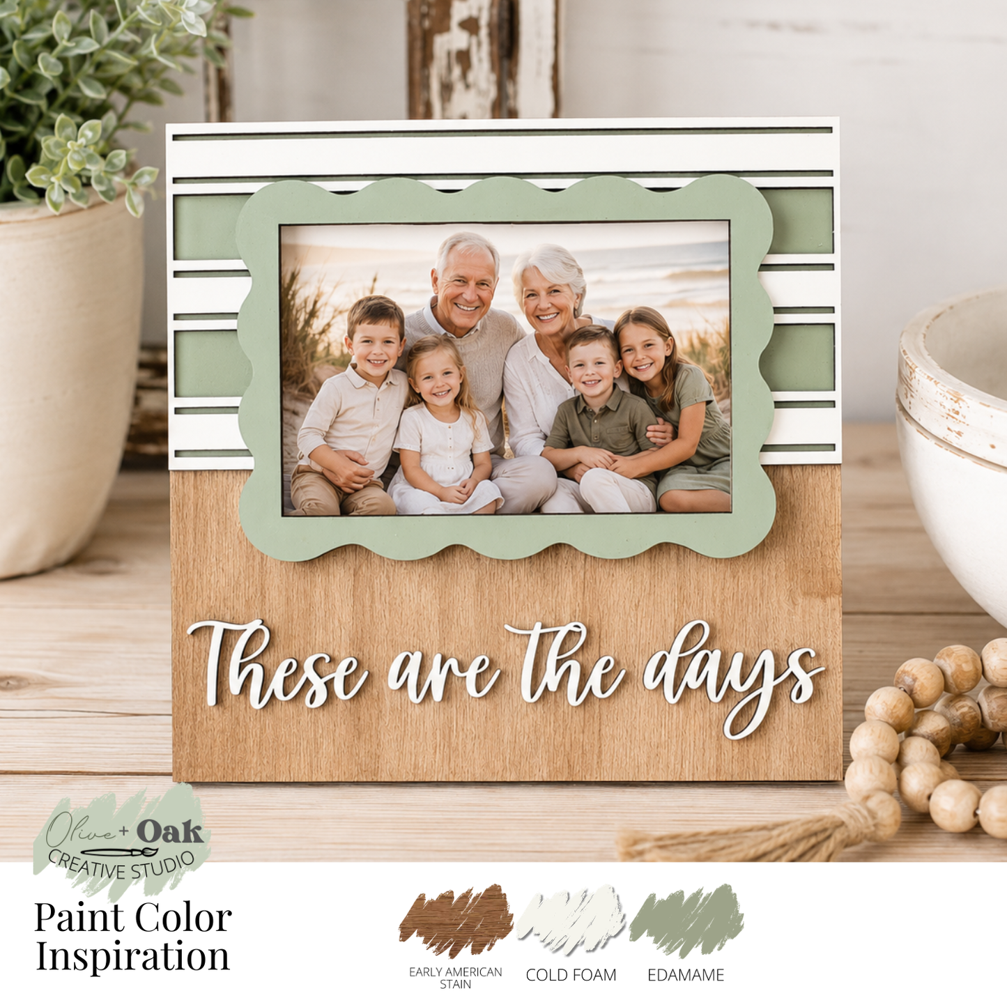 DIY These Are The Days Grainsack Stripe Photo Frame