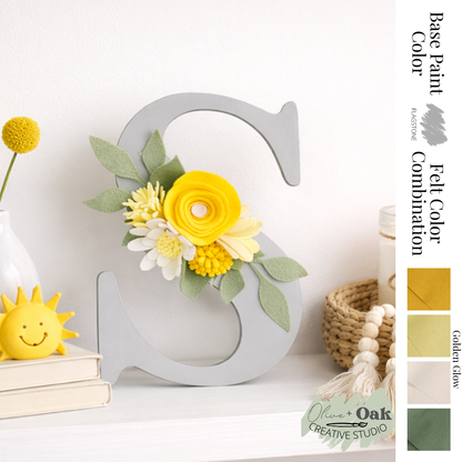 DIY Golden Glow Felt Flowers Embellishment Kit