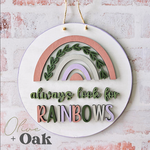 Always Look For Rainbows Round Hanger