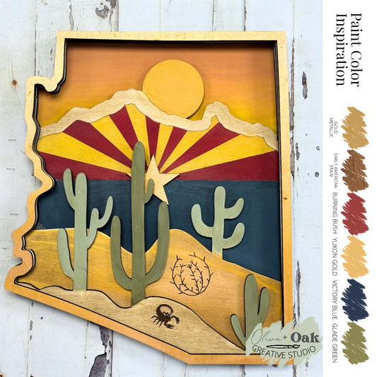 DIY Layered Arizona Desert Flag Sign