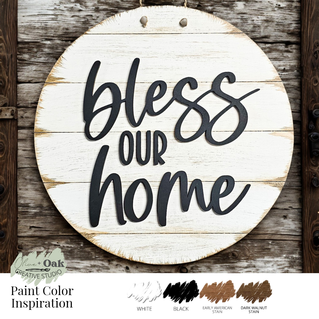 DIY Bless Our Home Door Hanger
