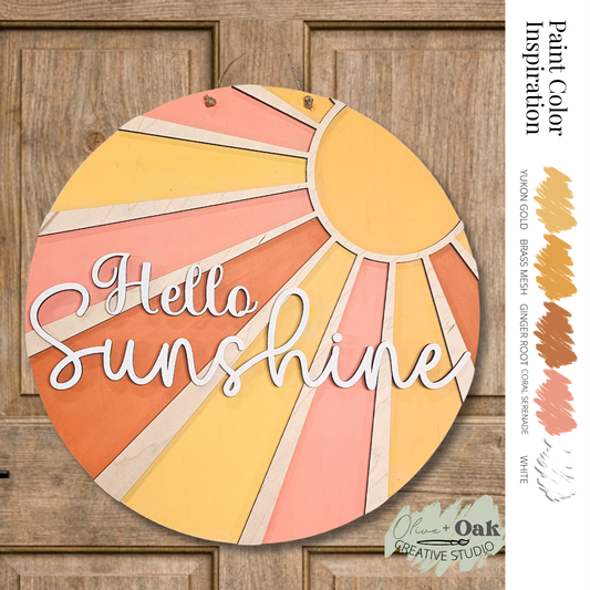 DIY Hello Sunshine Rays Door Hanger