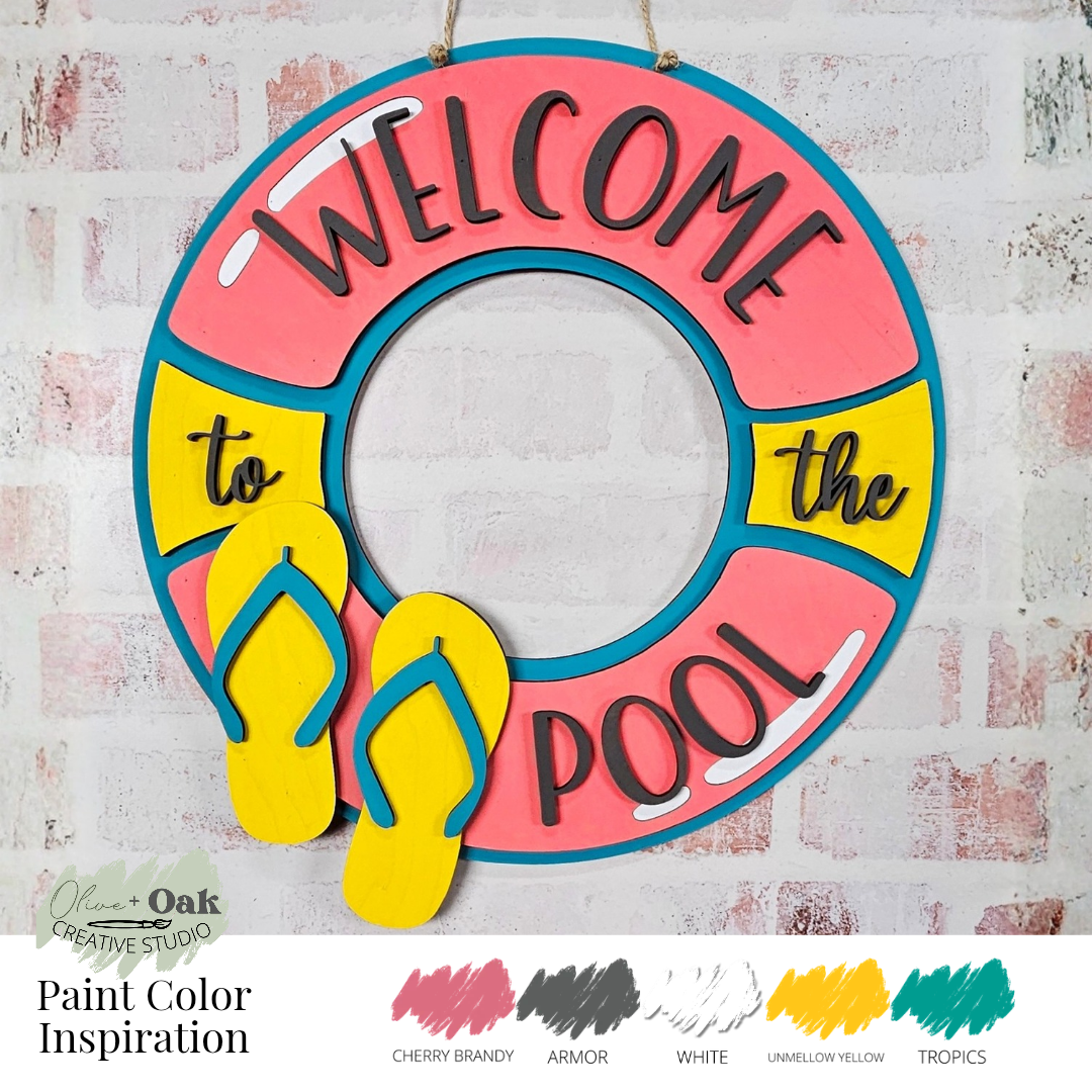 DIY Welcome to the Pool Door Hanger