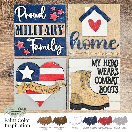 DIY Mini Military Family Square Tiles *Inserts ONLY*