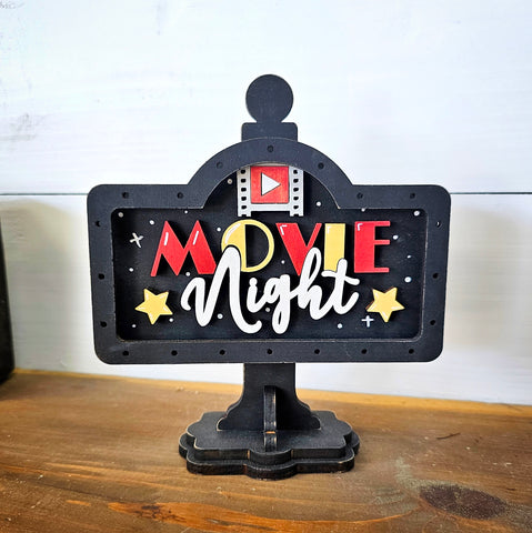 DIY Movie Night Mini Stand Sign *Insert ONLY*