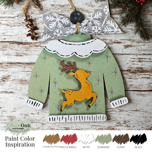 DIY Reindeer Christmas Sweater Ornament