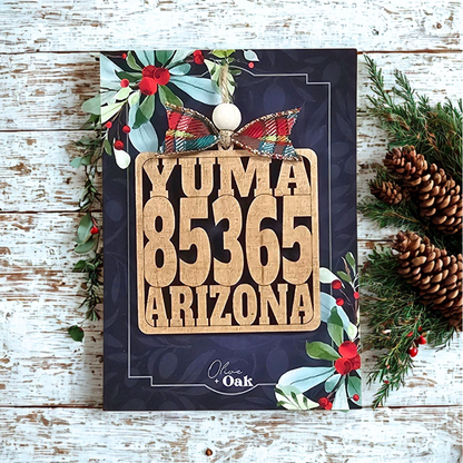 Zip Code Framed Unfinished Ornament Blank