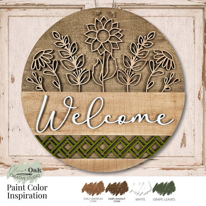 DIY Southwestern Welcome Floral Door Hanger