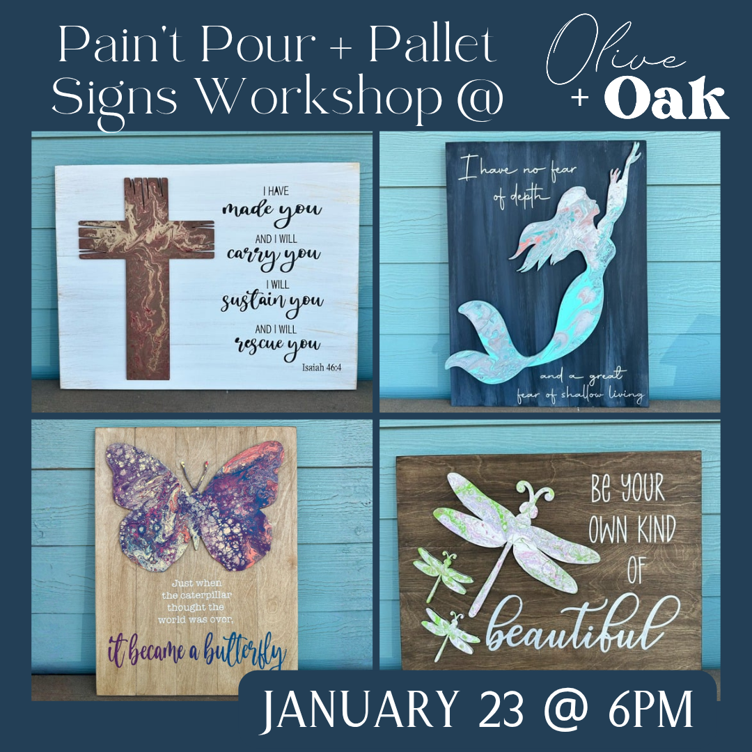 Paint Pour Pallet Signs - January 23 @ 6pm