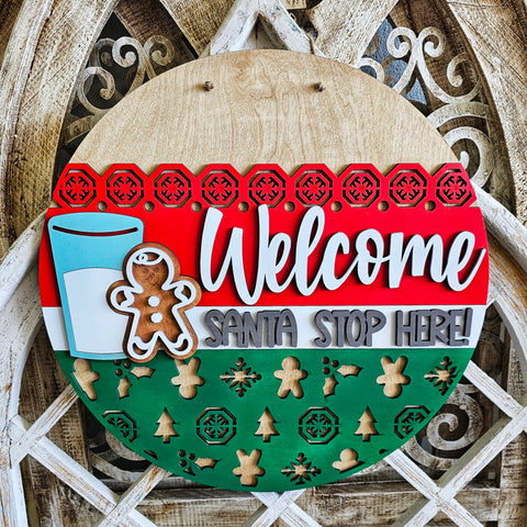 DIY Santa Stop Here Cookies Door Hanger