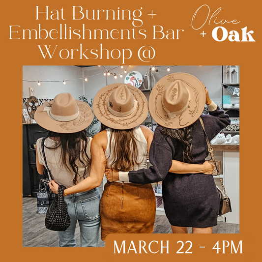 Burned Brim DIY Workshop - March 22nd @ 4pm