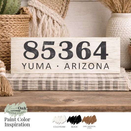 DIY Zip Code Plank Sign