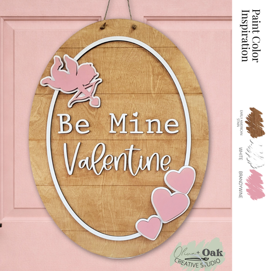 DIY Be Mine Valentine Cupid Door Hanger
