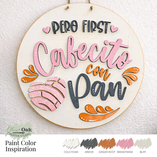 DIY Pero First Cafecito con Pan Door Hanger