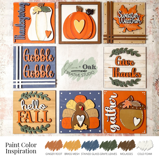 DIY Mini Fall Square Signs *Inserts ONLY*