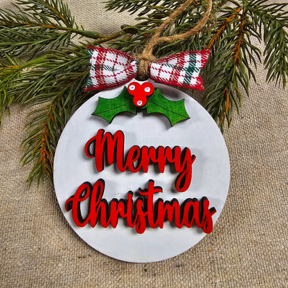 DIY Kit Merry Christmas Holly Ornament