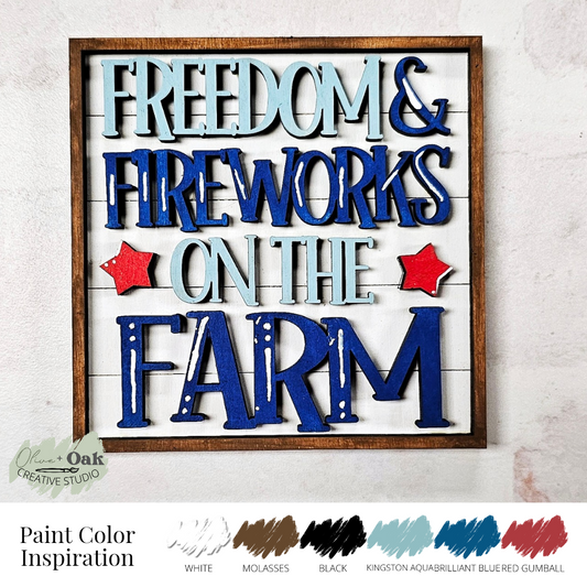 DIY Freedom On the Farm Square Sign *Insert ONLY*