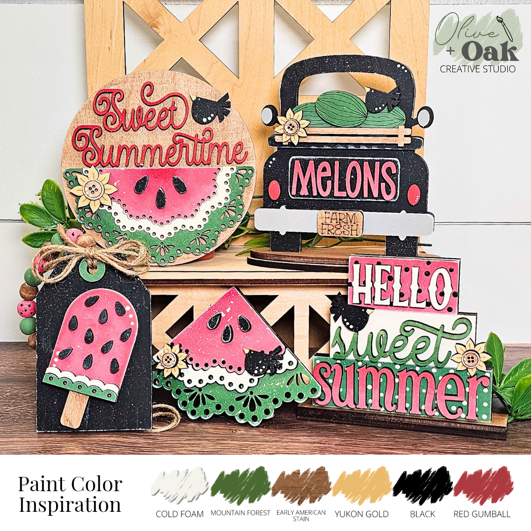 DIY Vintage Watermelon Tier Tray Set