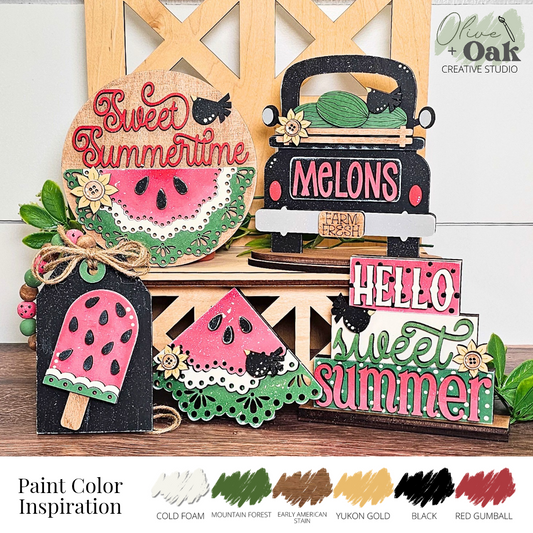 DIY Vintage Watermelon Tier Tray Set