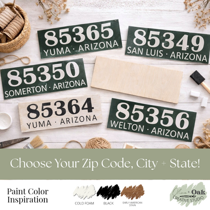 DIY Zip Code Plank Sign
