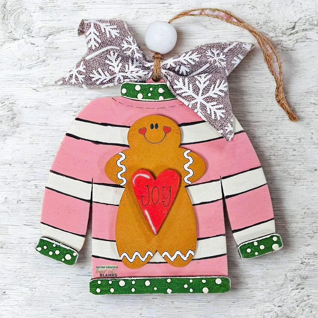 Gingerbread Man Sweater Ornament Blank