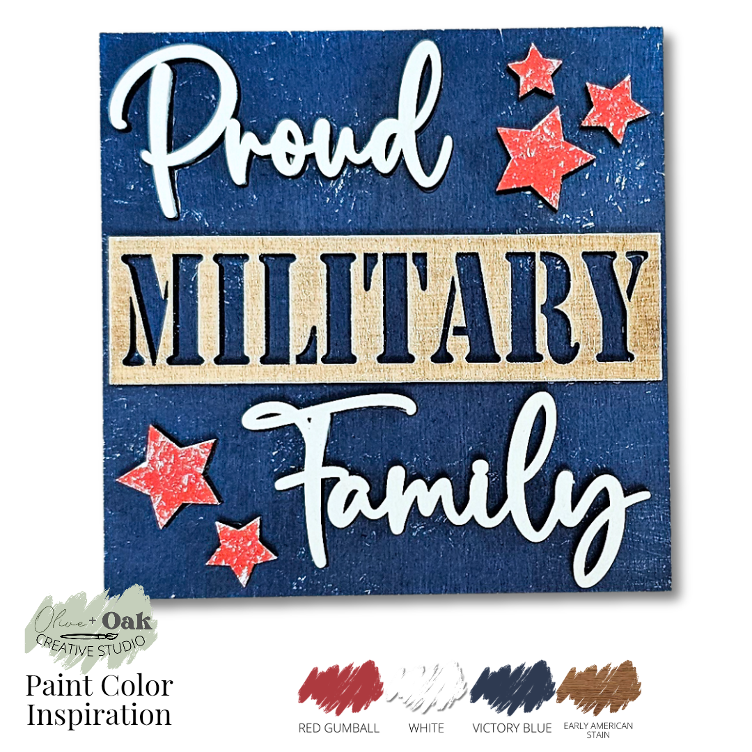 DIY Mini Military Family Square Tiles *Inserts ONLY*