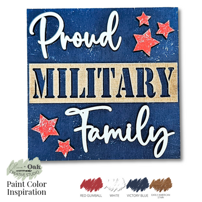 DIY Mini Military Family Square Tiles *Inserts ONLY*