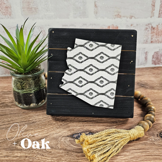Diamond Point Arizona - Black Slat Box Sign