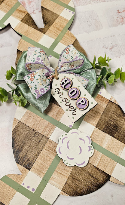 DIY Hop On Over Bunny Door Hanger