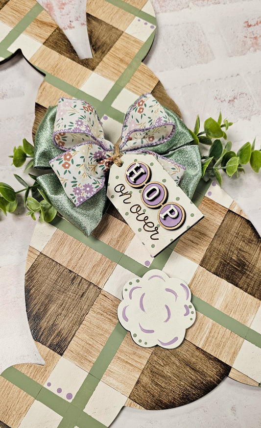 DIY Hop On Over Bunny Door Hanger