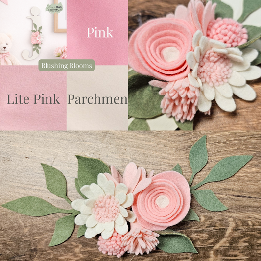 DIY Blushing Blooms Felt Flowers Embellishment Kit