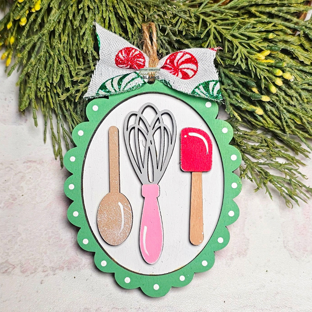 Baking Tools Oval Ornament Blank