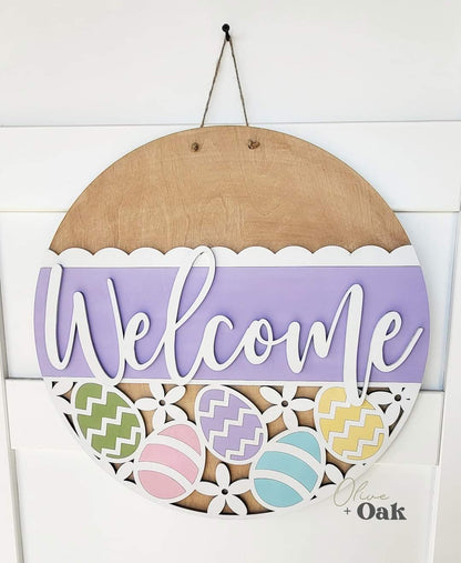 DIY Easter Egg Welcome Door Hanger