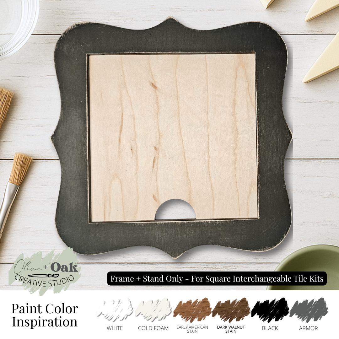 DIY Interchangeable Scolloped Frame *FRAME ONLY* Square Tiles Frame