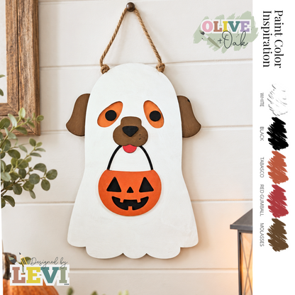 DIY Ghost Pup Wall Hanger