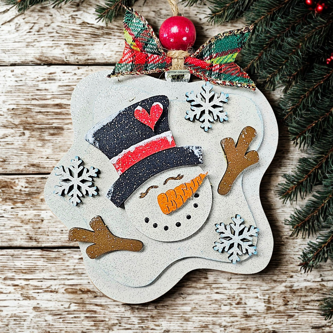 Melted Snowman Ornament Blank