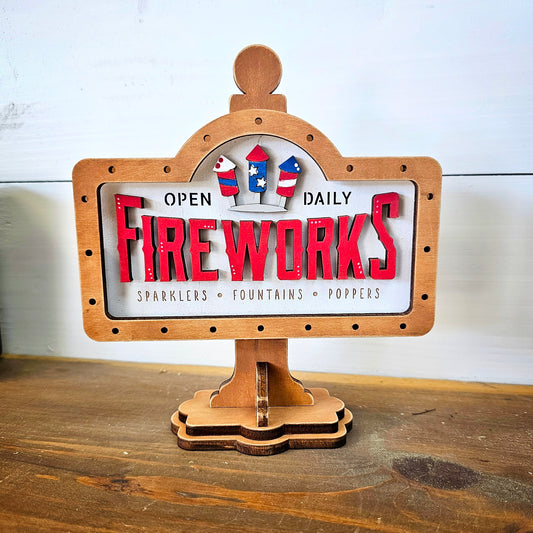 DIY Fireworks Open Daily Mini Stand Sign *Insert ONLY*