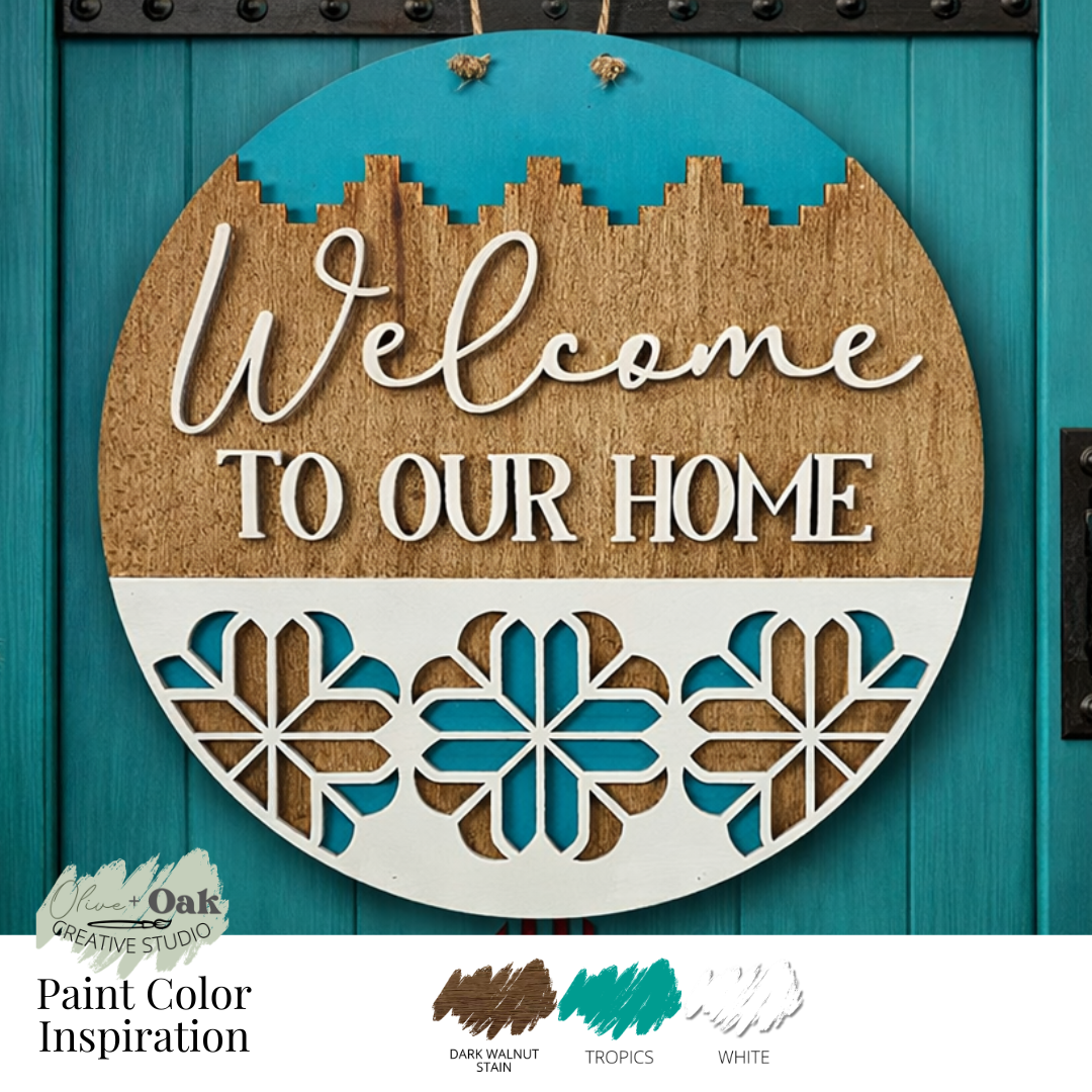 DIY Southwestern Welcome to Our Home Door Hanger