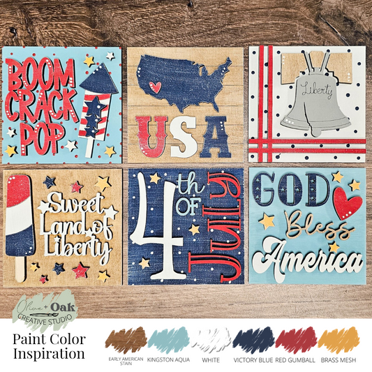 DIY Mini USA Square Tiles *Inserts ONLY*