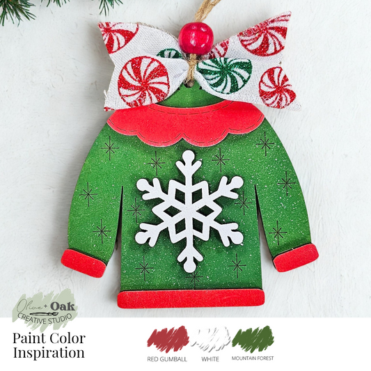 DIY Snowflake Christmas Sweater Ornament