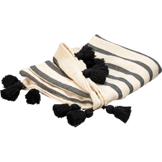 Black Tassels Throw