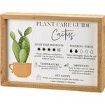 Cactus Care Framed Sign