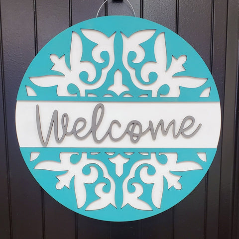 DIY Ornate Welcome Door Hanger